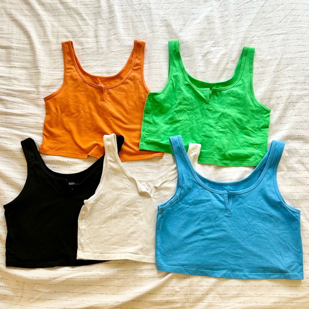 5 cropped tank tops bundle